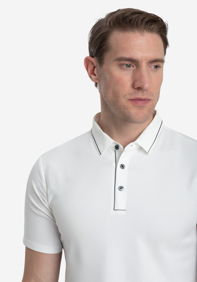 Pearl White Aero-Hybrid Polo Shirt