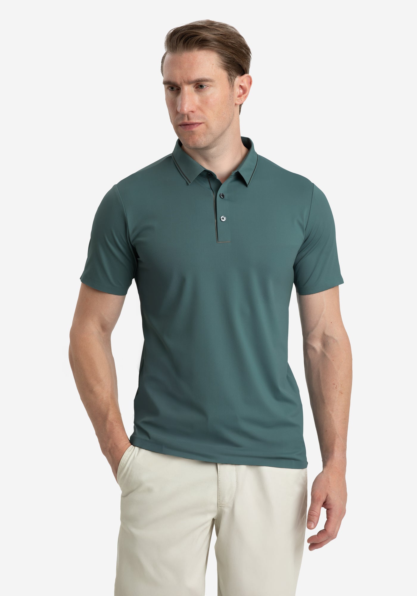 Mineral Teal Aero-Hybrid Polo Shirt