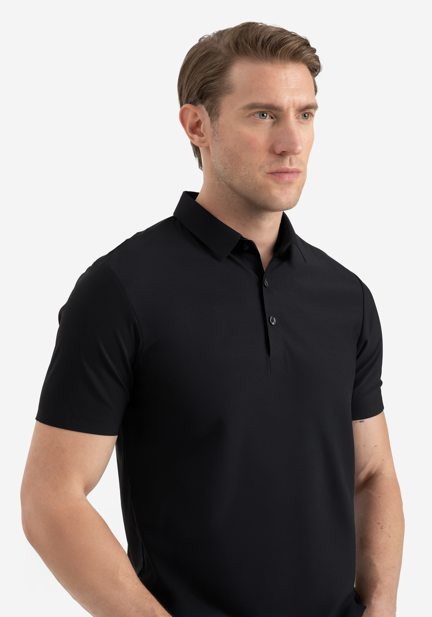Obsidian Black Aero-Hybrid Polo Shirt