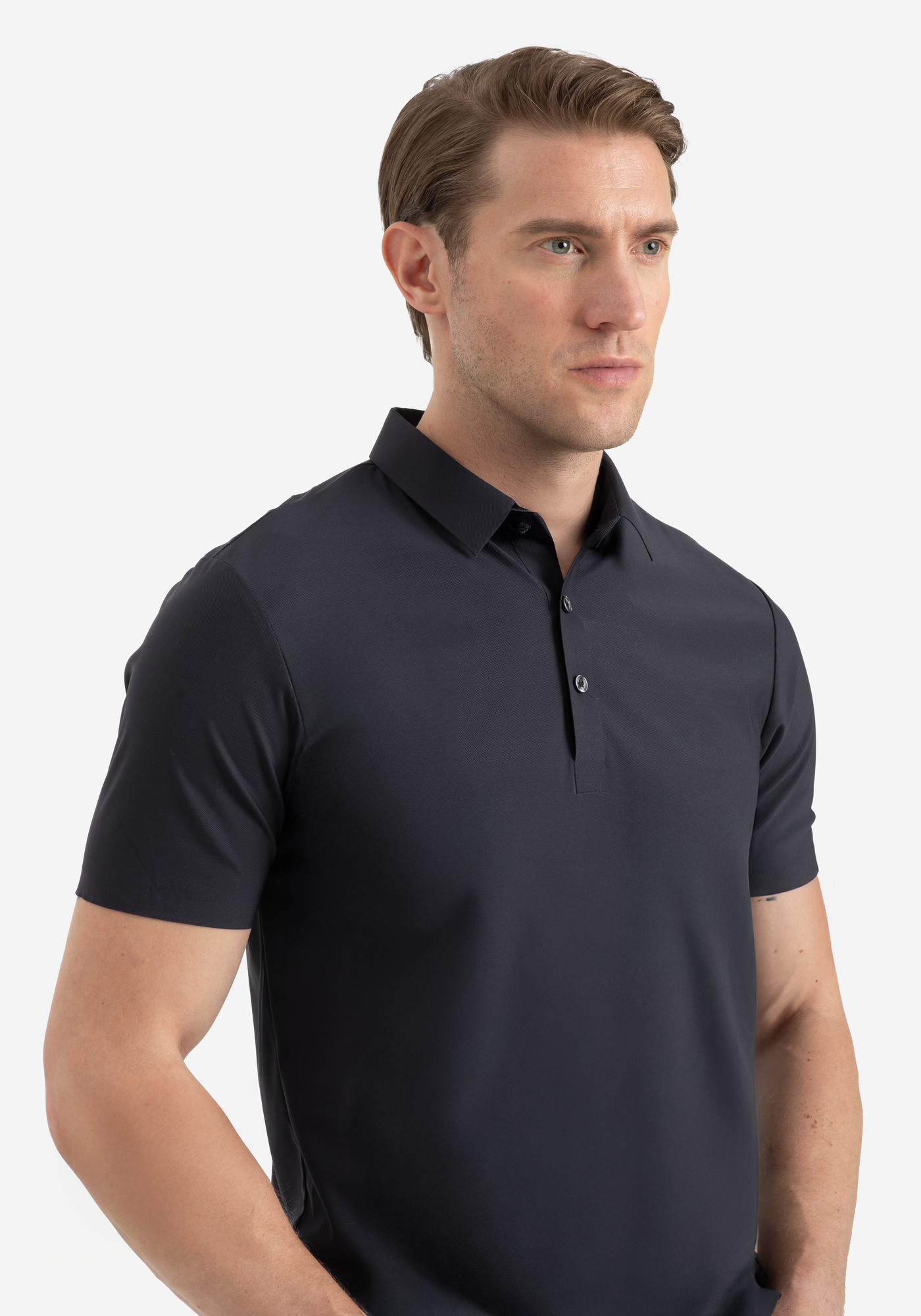 Metallic Grey Aero-Hybrid Polo Shirt