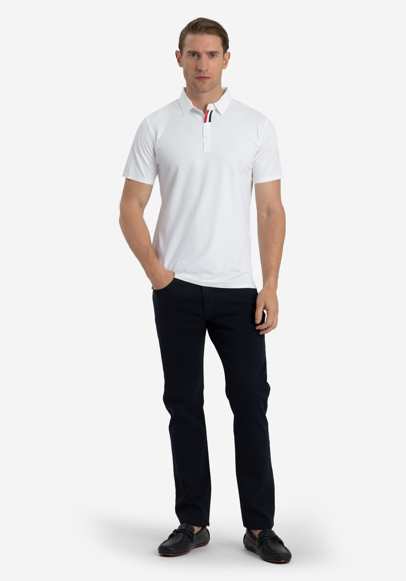 Palm White Aero-Hybrid Polo Shirt