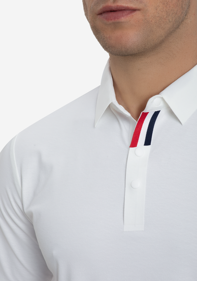 Palm White Aero-Hybrid Polo Shirt