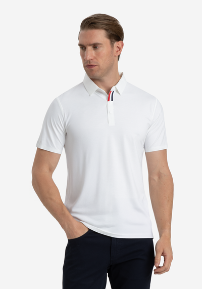 Palm White Aero-Hybrid Polo Shirt