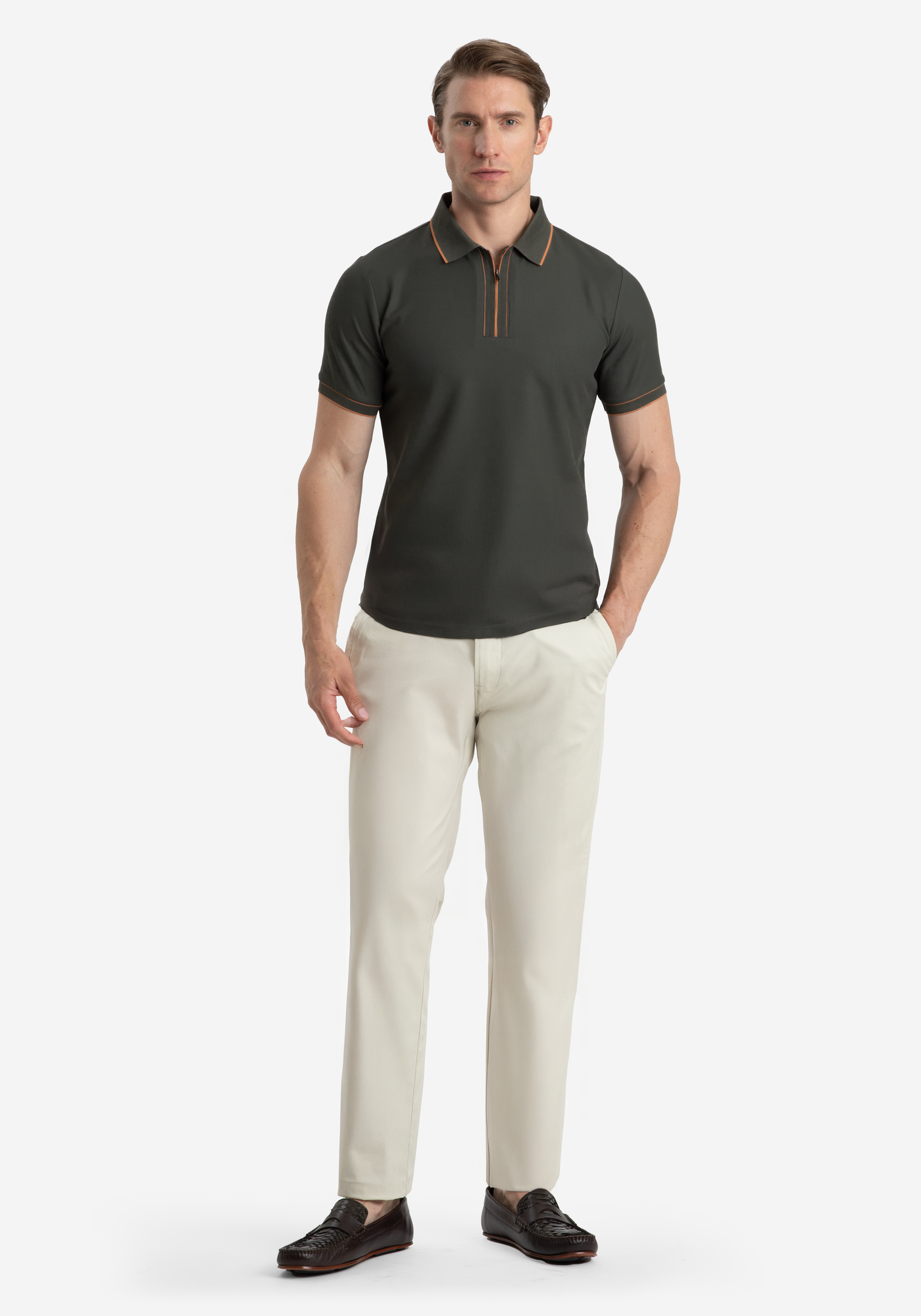 Smoked Olive Aero-Hybrid Polo Shirt