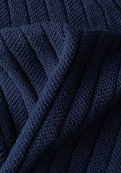 Admiral Blue Knitted Polo Shirt