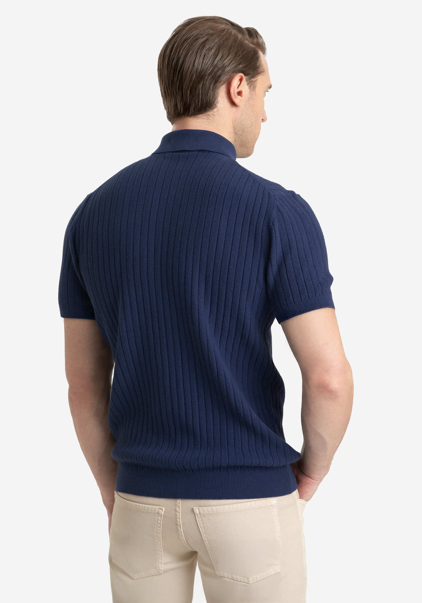 Admiral Blue Knitted Polo Shirt
