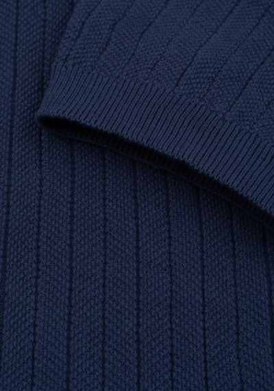 Admiral Blue Knitted Polo Shirt