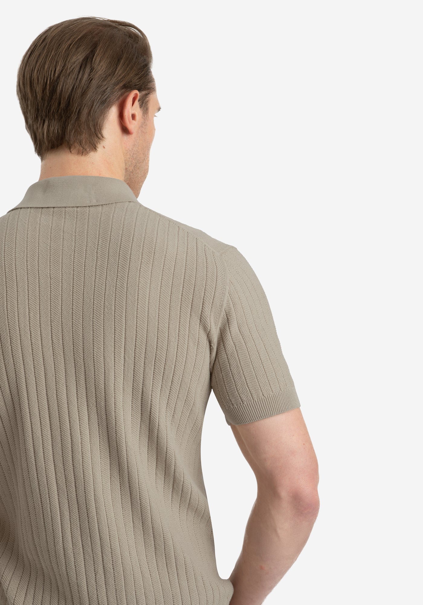 Sand Beige Knitted Polo Shirt