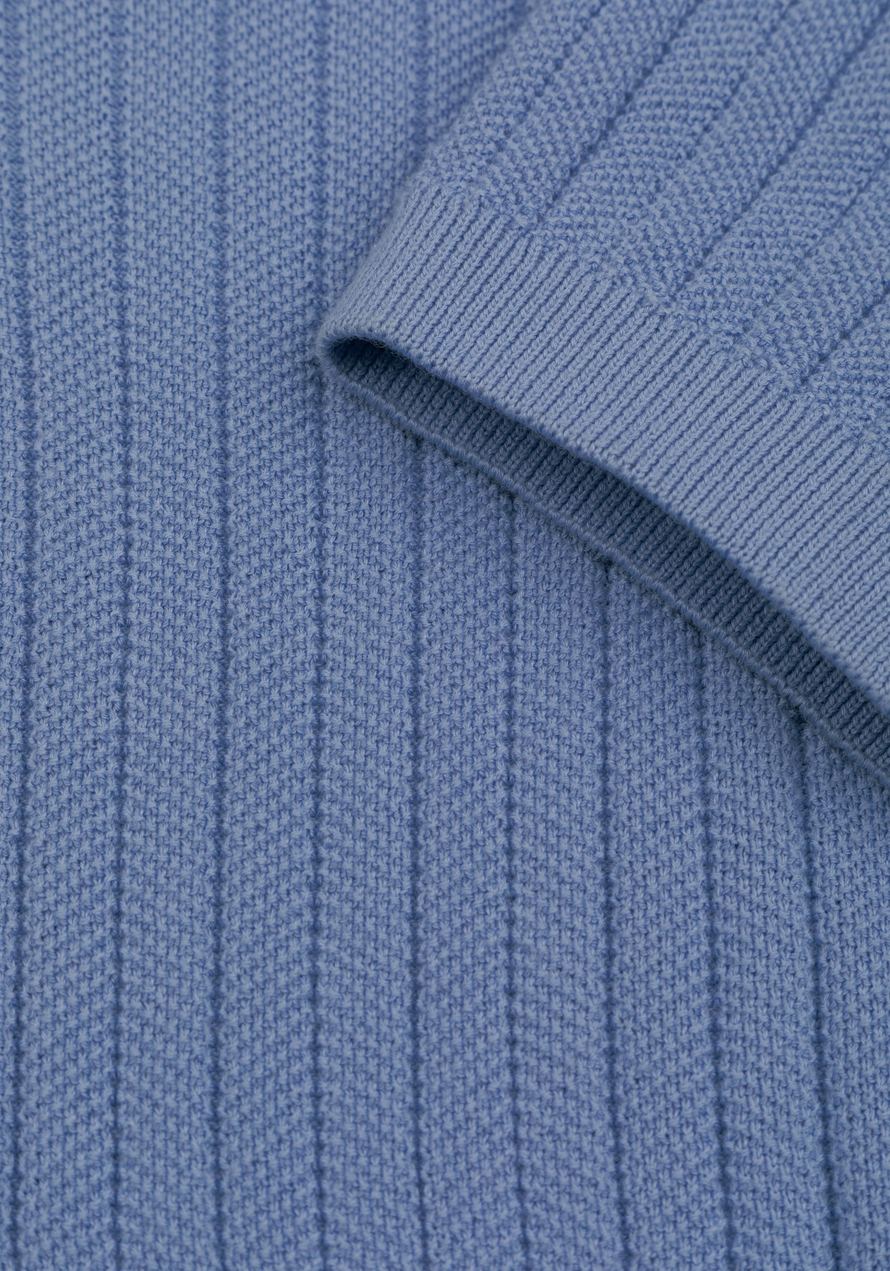 Powder Blue Knitted Polo Shirt