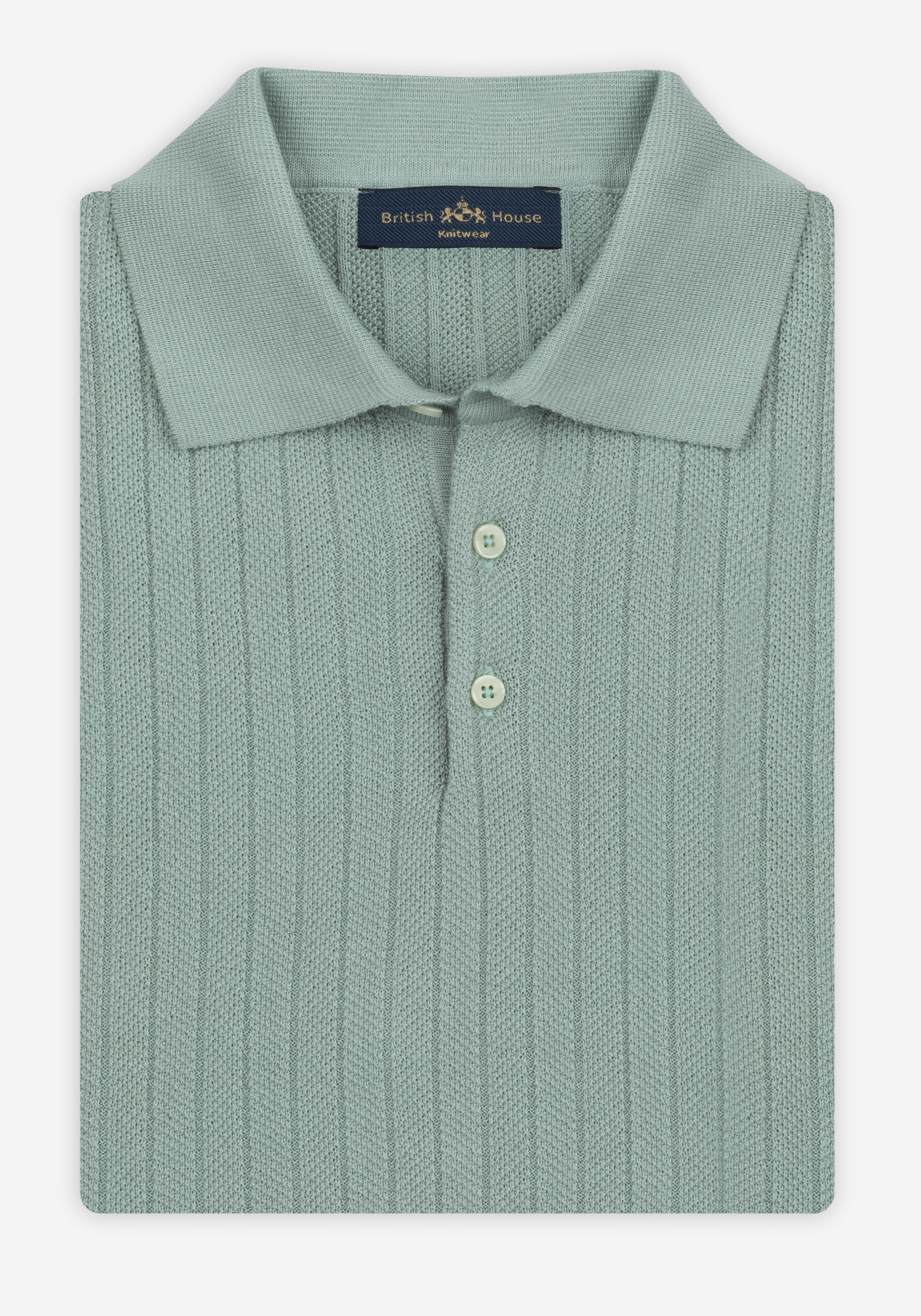 Mist Green Knitted Polo Shirt