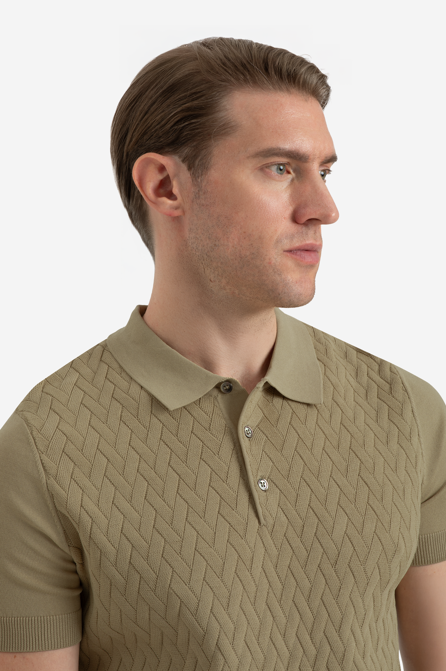 Cafe Beige Polyamide Knitted Polo Shirt