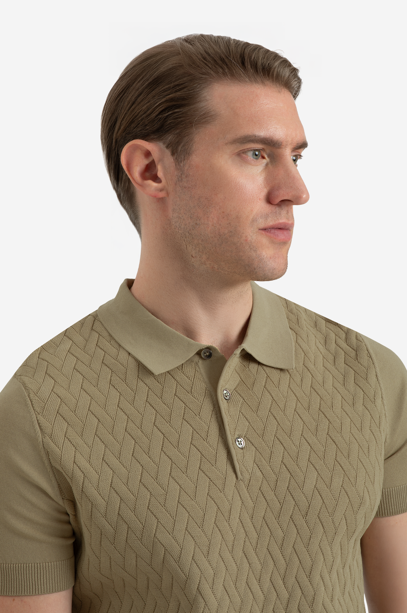 Café Beige Polyamide Knitted Polo Shirt
