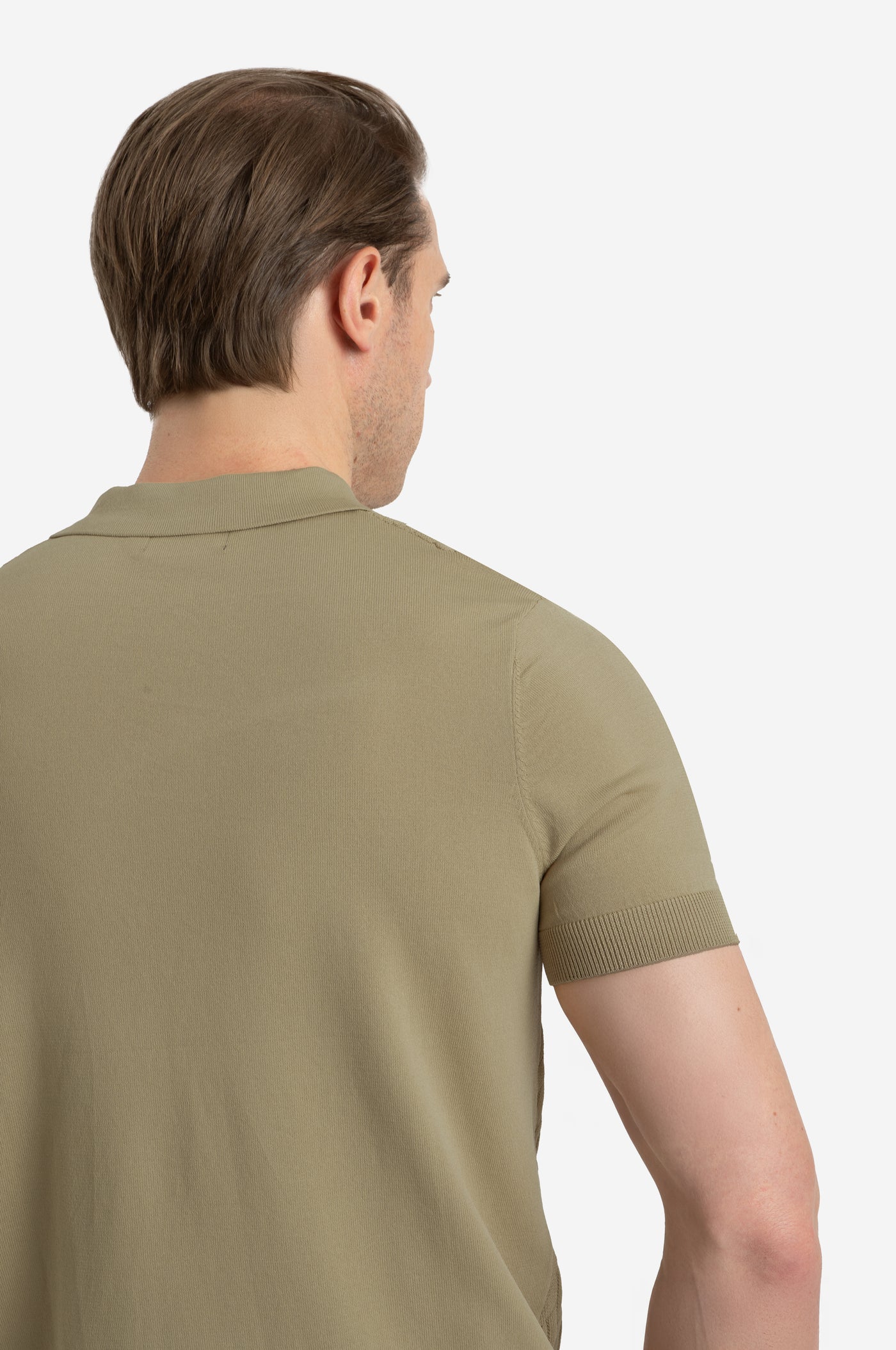 Café Beige Polyamide Knitted Polo Shirt