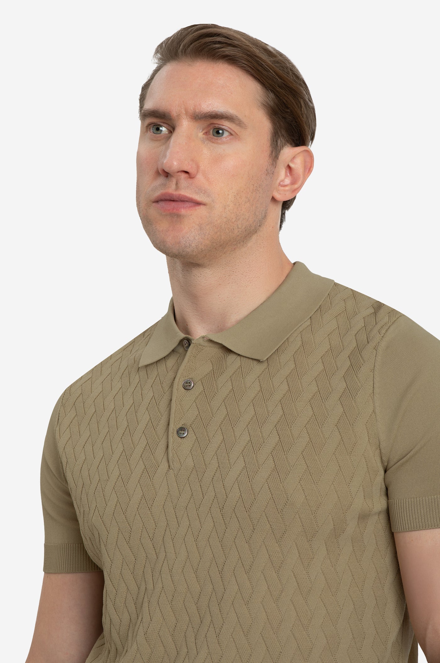 Café Beige Polyamide Knitted Polo Shirt