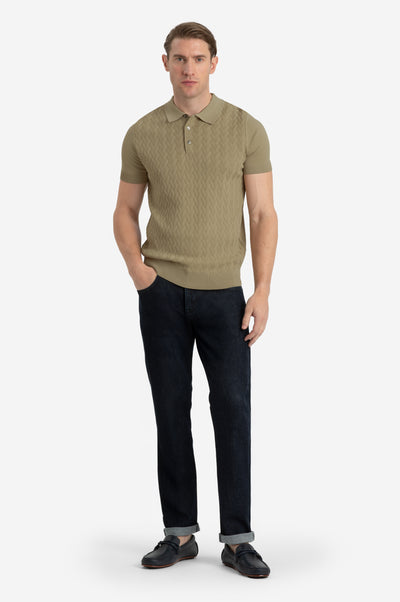 Café Beige Polyamide Knitted Polo Shirt