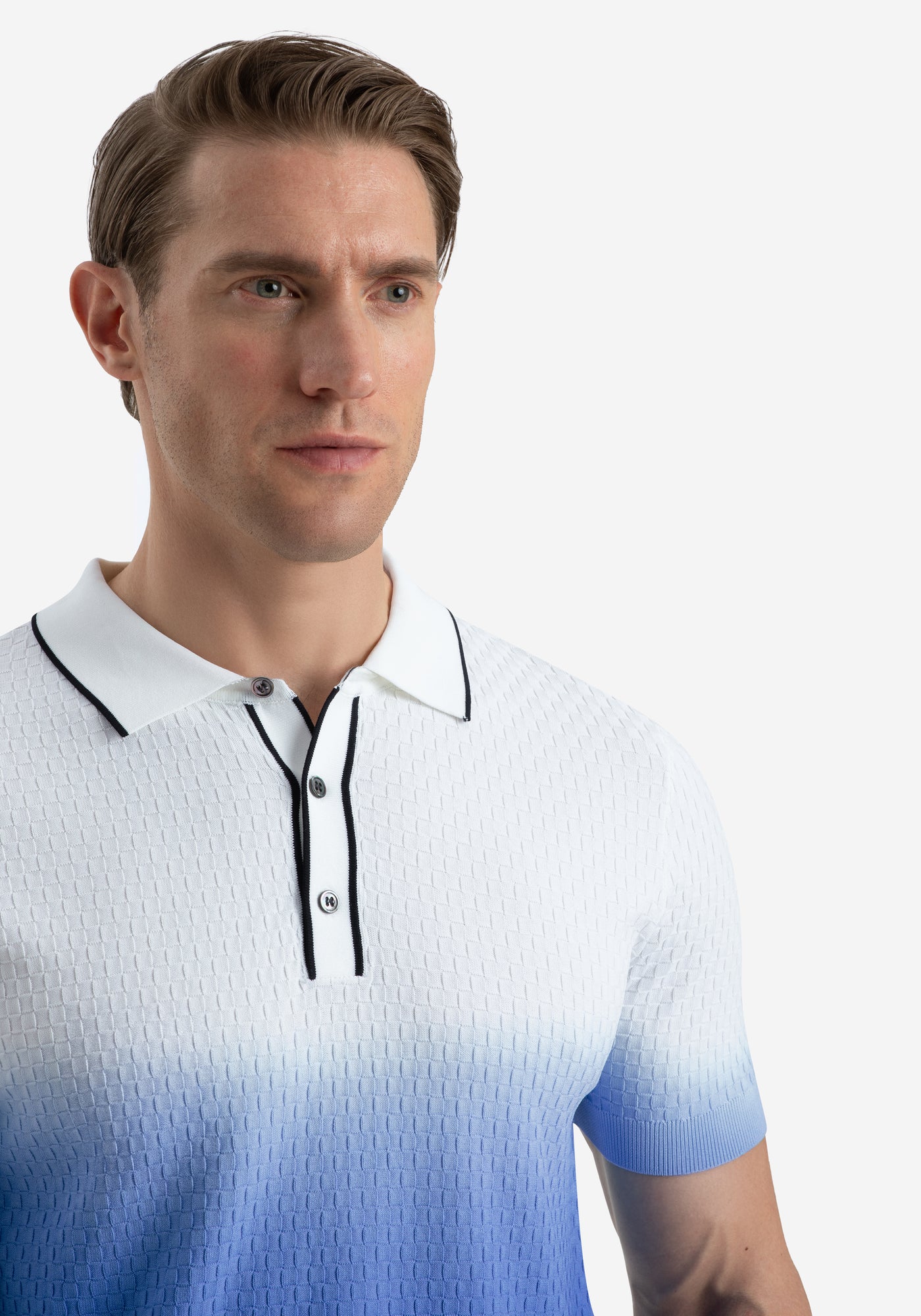 Skyfade White Polyamide Knitted Polo Shirt
