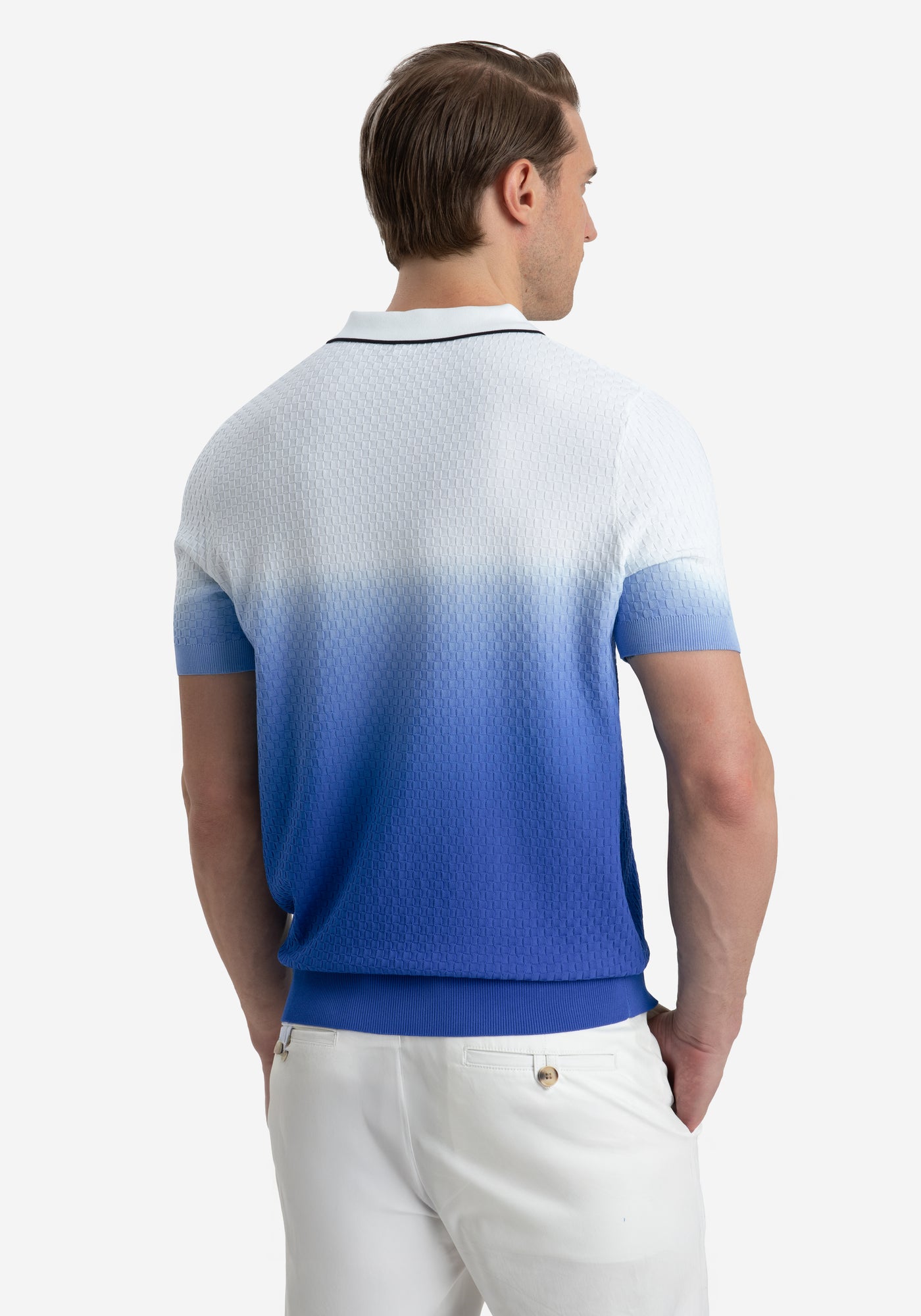 Skyfade White Polyamide Knitted Polo Shirt