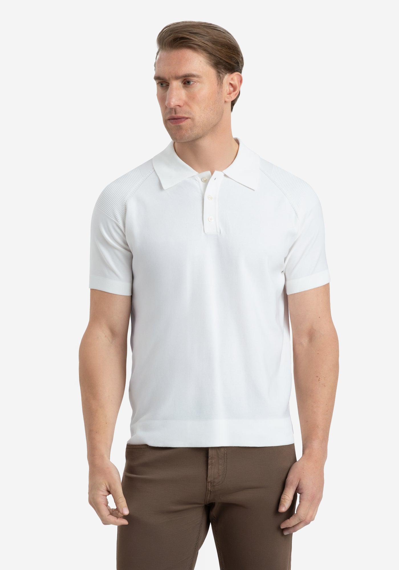 Dune White Polyamide Knitted Polo Shirt