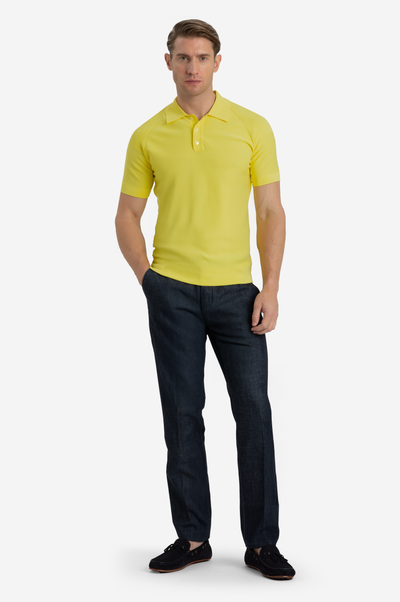 Flare Yellow Polyamide Knitted Polo Shirt