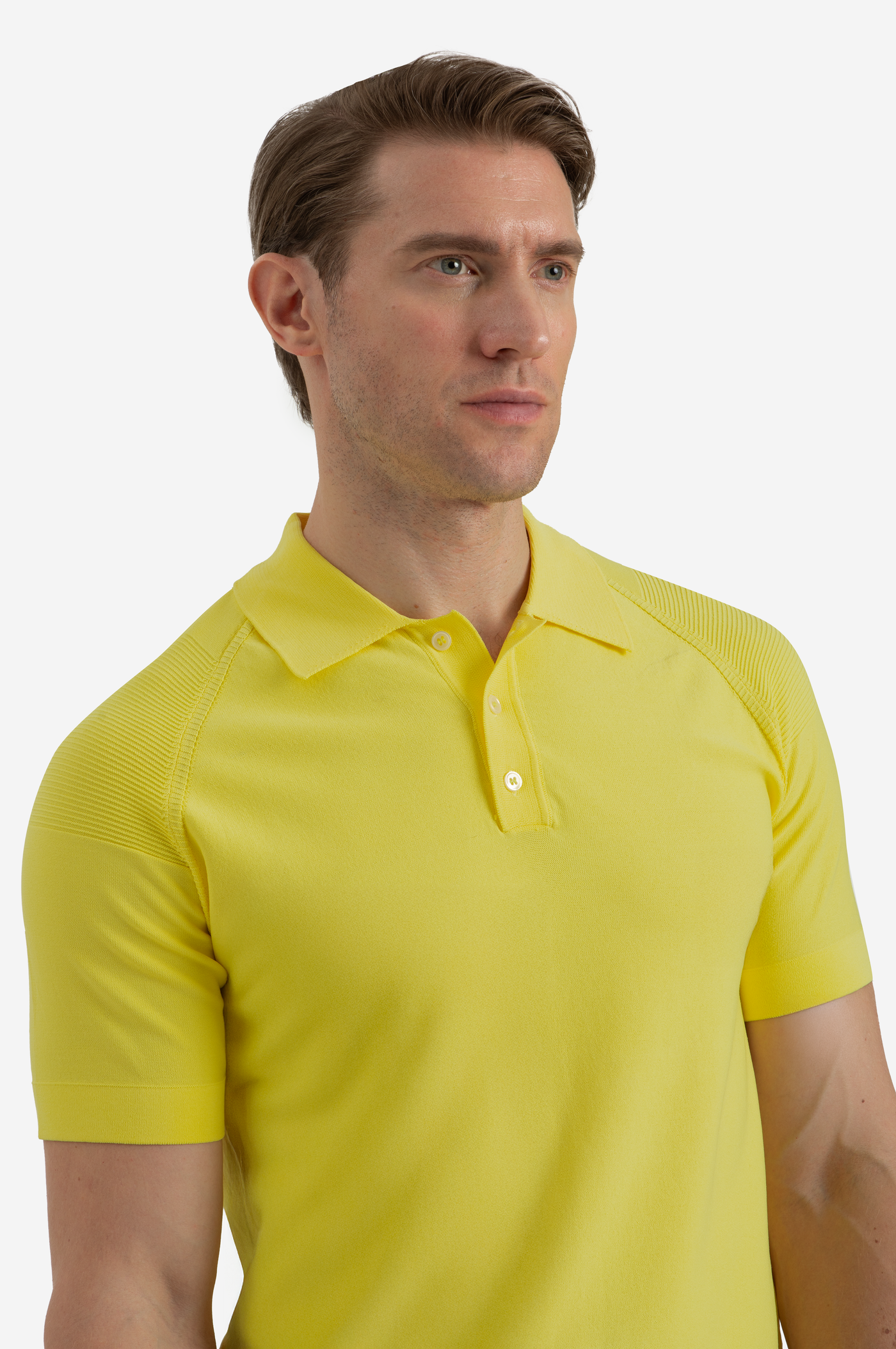 Flare Yellow Polyamide Knitted Polo Shirt