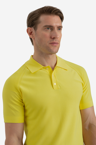 Flare Yellow Polyamide Knitted Polo Shirt