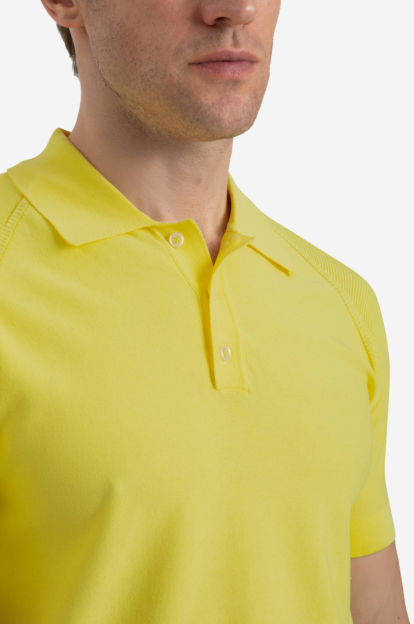 Flare Yellow Polyamide Knitted Polo Shirt