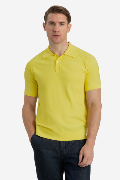 Flare Yellow Polyamide Knitted Polo Shirt