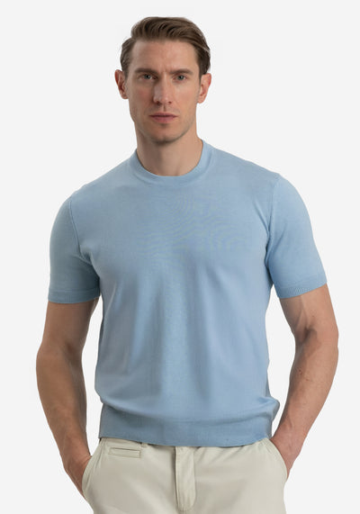 Seabreeze Blue Knitted T-Shirt