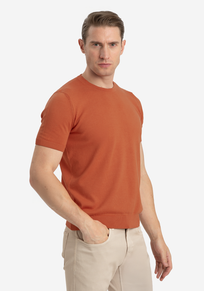 Sienna Orange Knitted T-Shirt