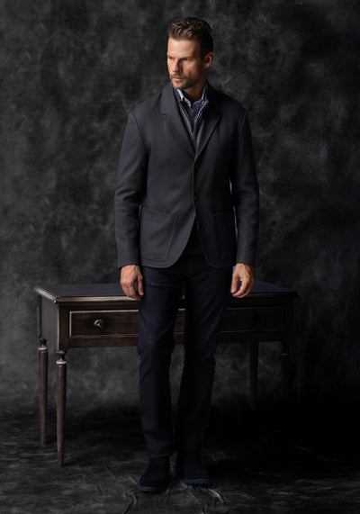 Skylight Grey Boiled Wool Jacket