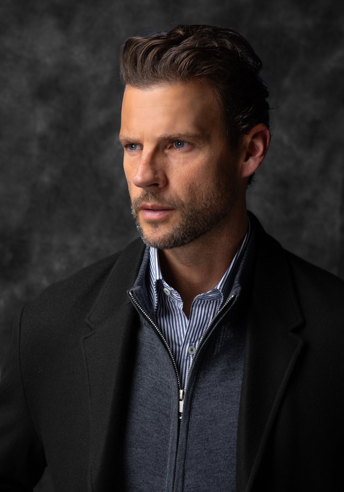 Midnight Black Boiled Wool Jacket