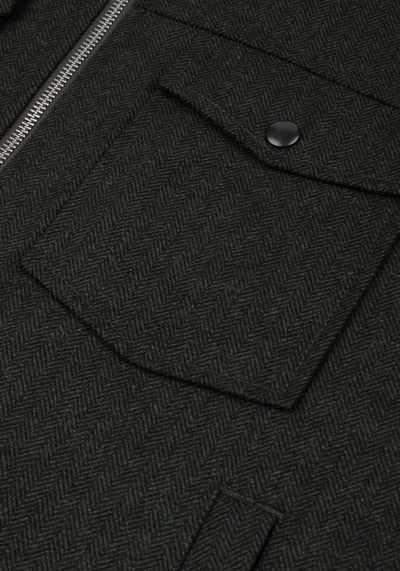 Canyon Olive Wool-Blend Bomber Jacket