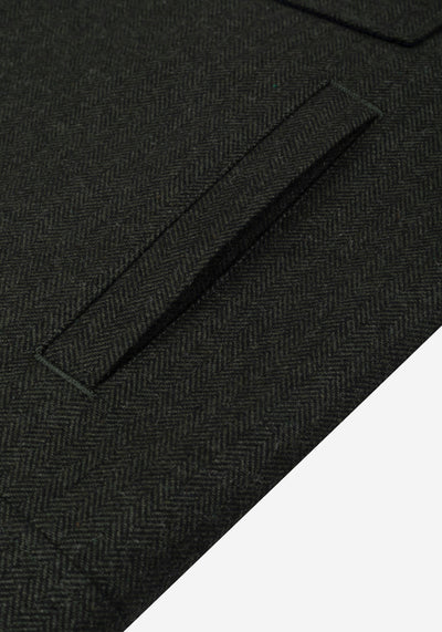 Canyon Olive Wool-Blend Bomber Jacket