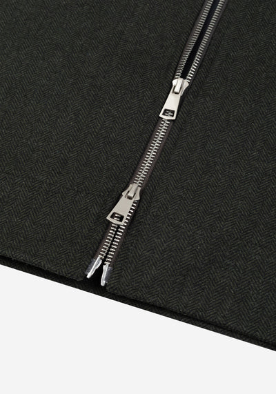 Canyon Olive Wool-Blend Bomber Jacket