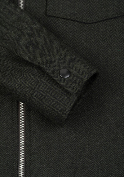 Canyon Olive Wool-Blend Bomber Jacket