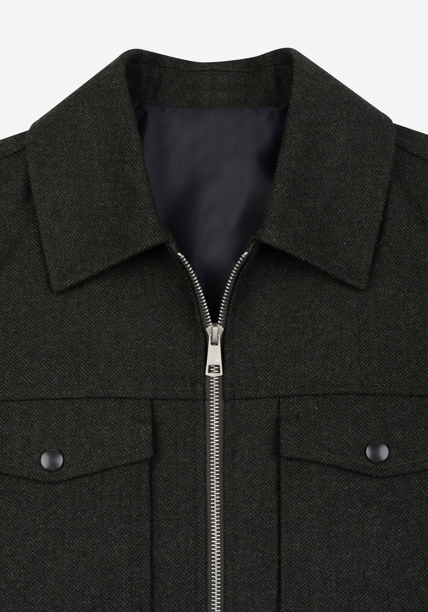 Canyon Olive Wool-Blend Bomber Jacket