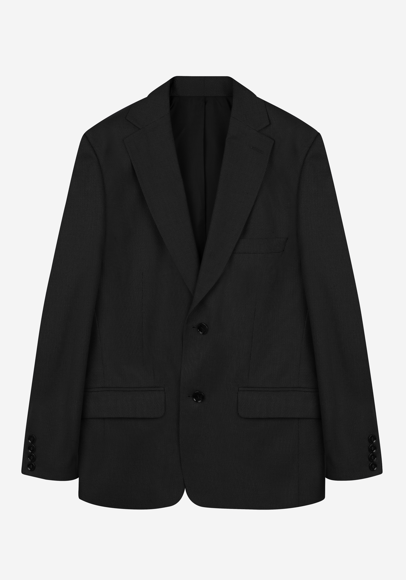 Obsidian Black Dotted Poly Suit