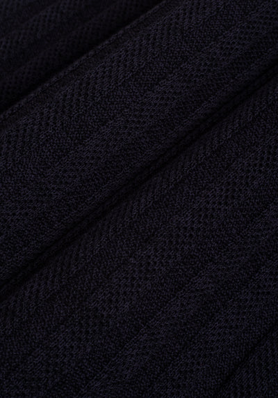 Obsidian Blue Stripe Knitted Polo Shirt