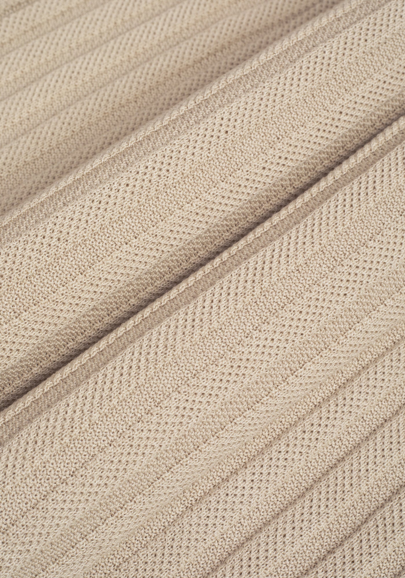 Toffee Beige Stripe Knitted Polo Shirt