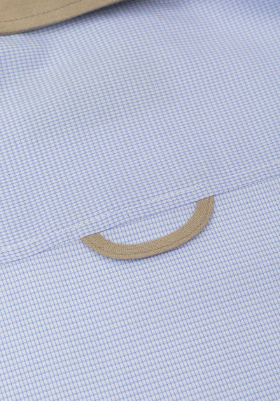 Powder Blue Checked Houndstooth Shirt