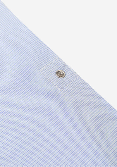 Powder Blue Checked Houndstooth Shirt