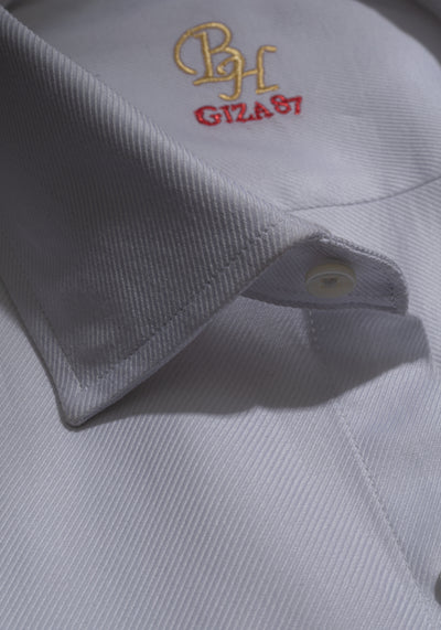 Giza 87 Cotton Opal White Stripe Signature Twill Shirt