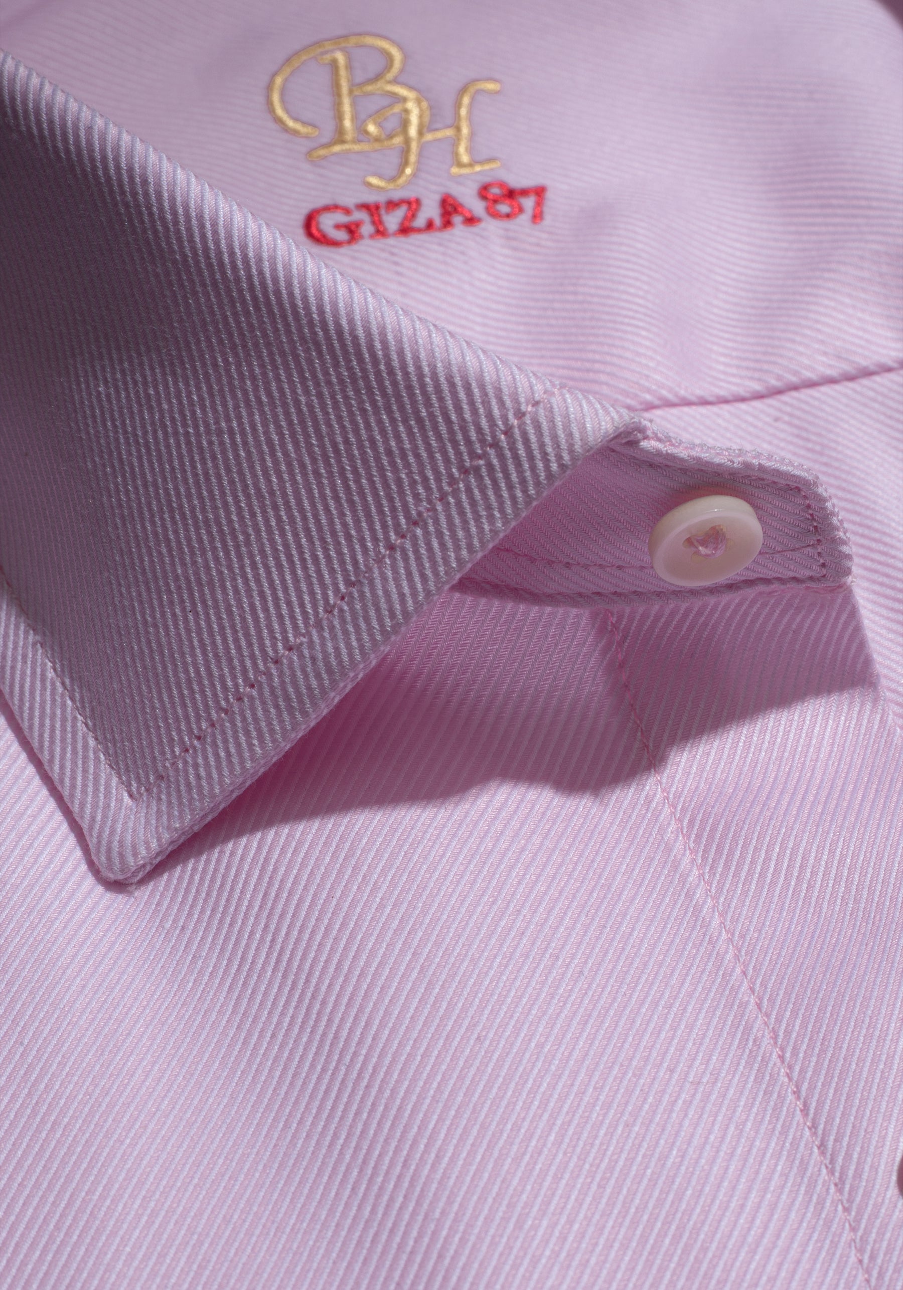 Giza 87 Cotton Blush Pink Stripe Signature Twill Shirt