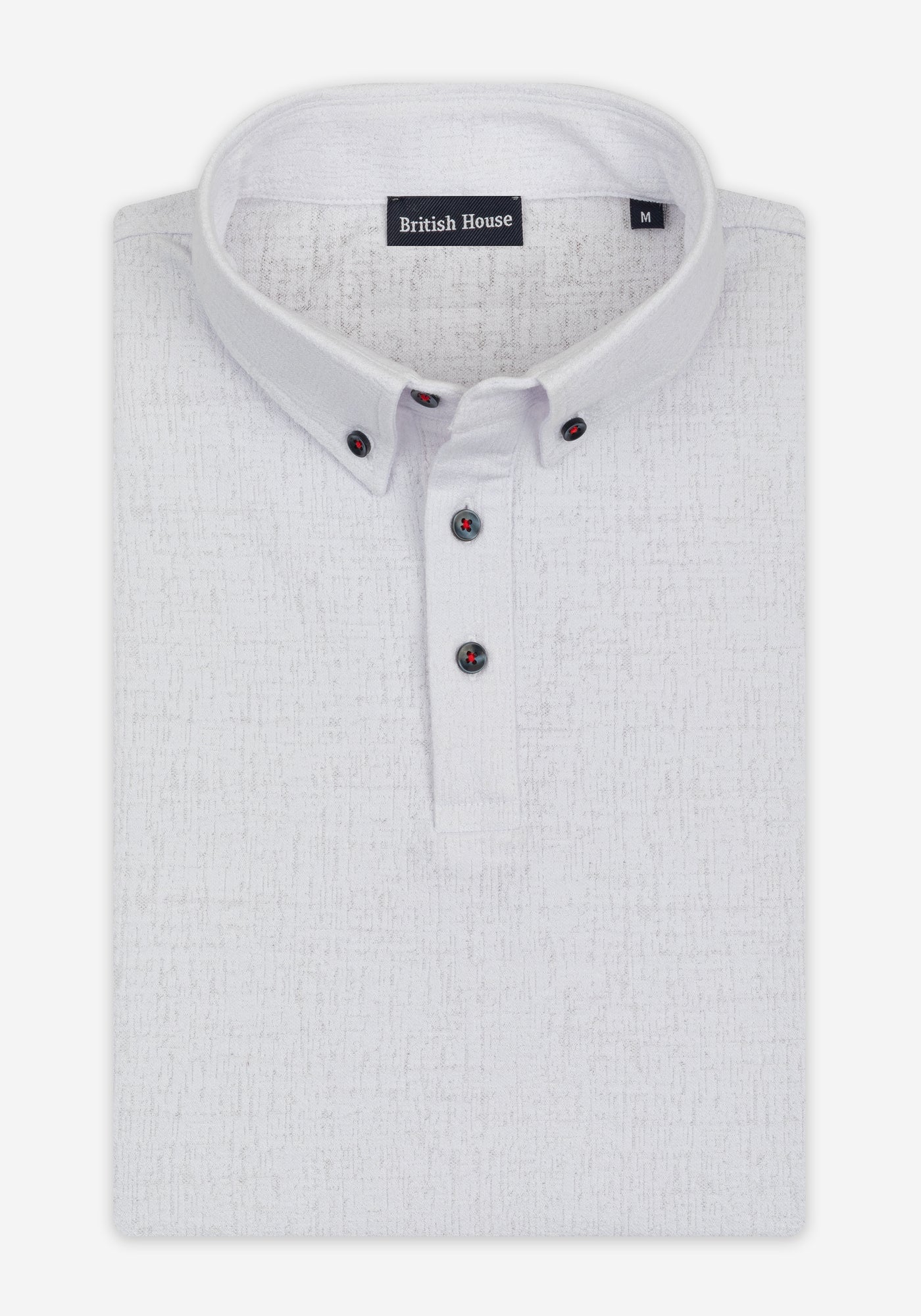 Feather White Jacquard Polo Shirt