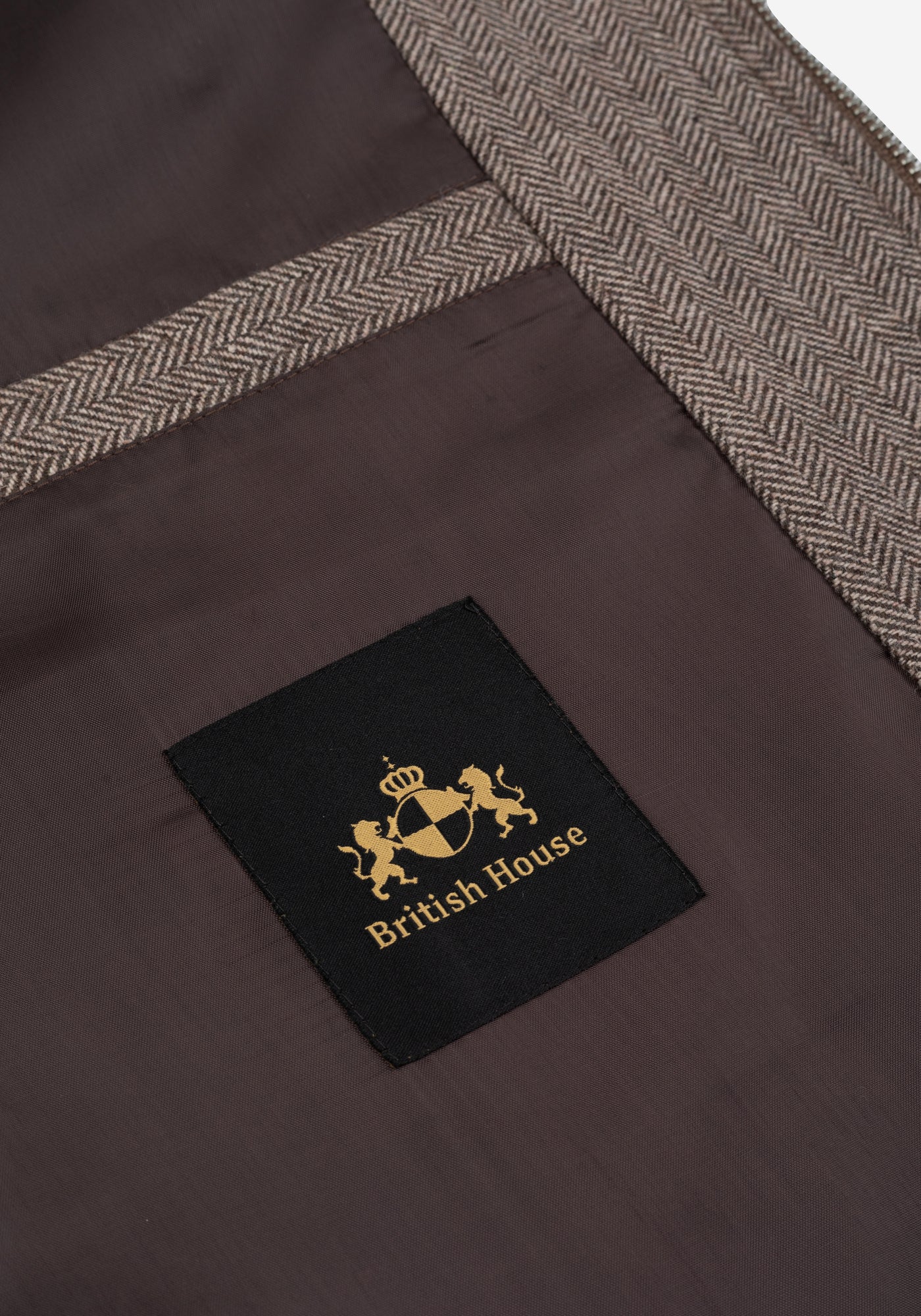 Oak Brown Wool-Blend Bomber Jacket