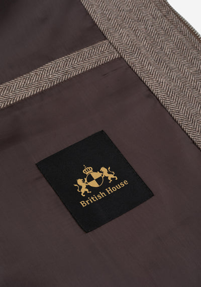 Oak Brown Wool-Blend Bomber Jacket