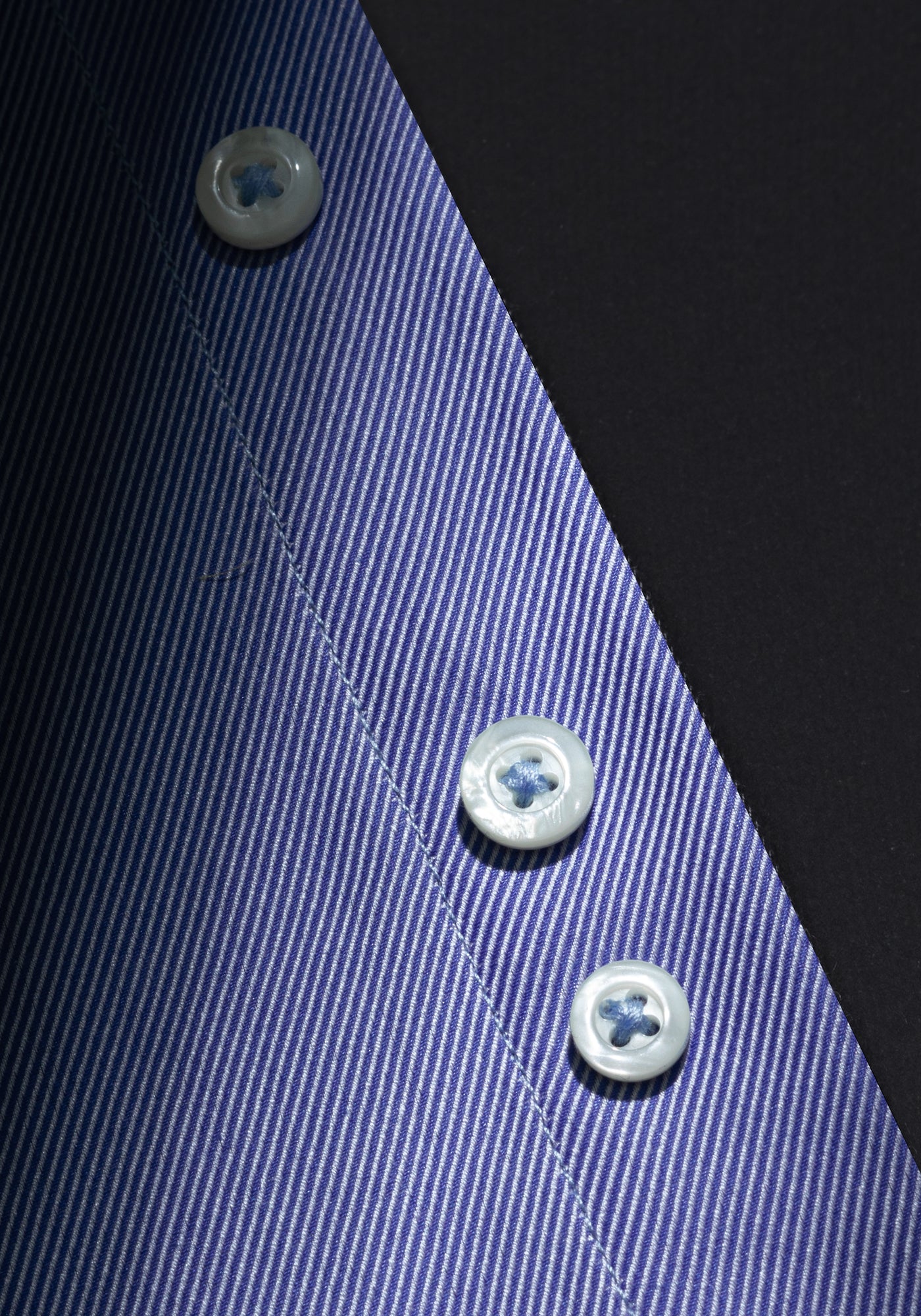 Giza 87 Cotton Silent Blue Stripe Fine Twill Shirt