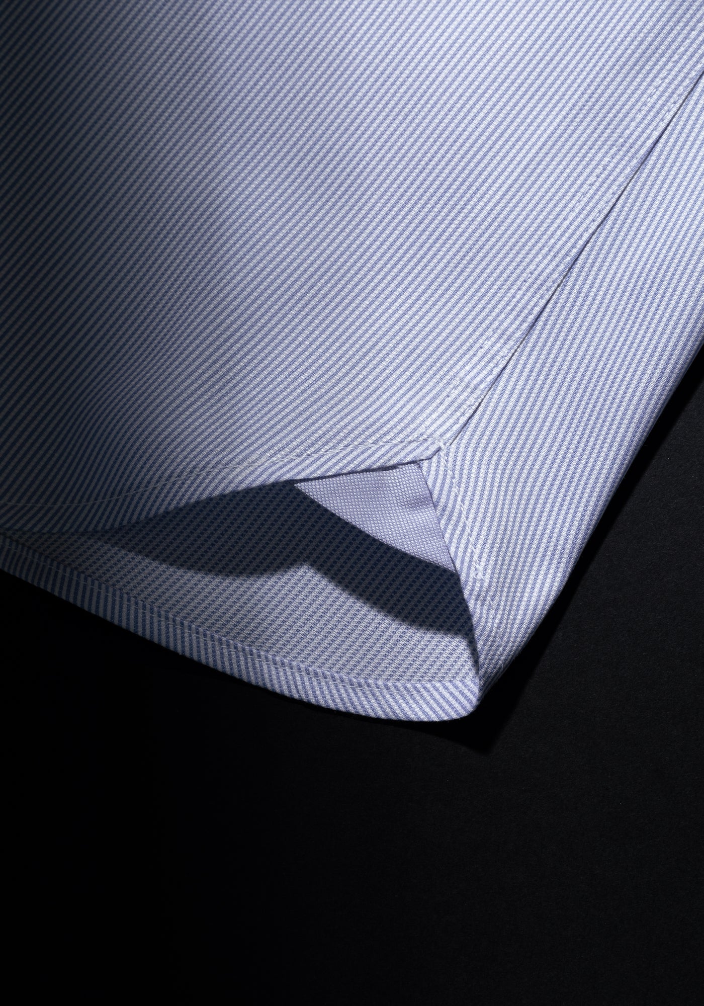 Giza 87 Cotton Airy Blue Stripe Basket Weave Shirt