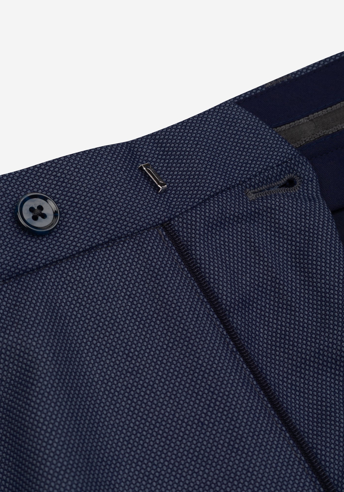 Atlantic Navy Dotted Poly Suit