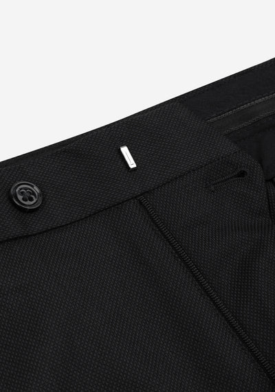 Obsidian Black Dotted Poly Suit